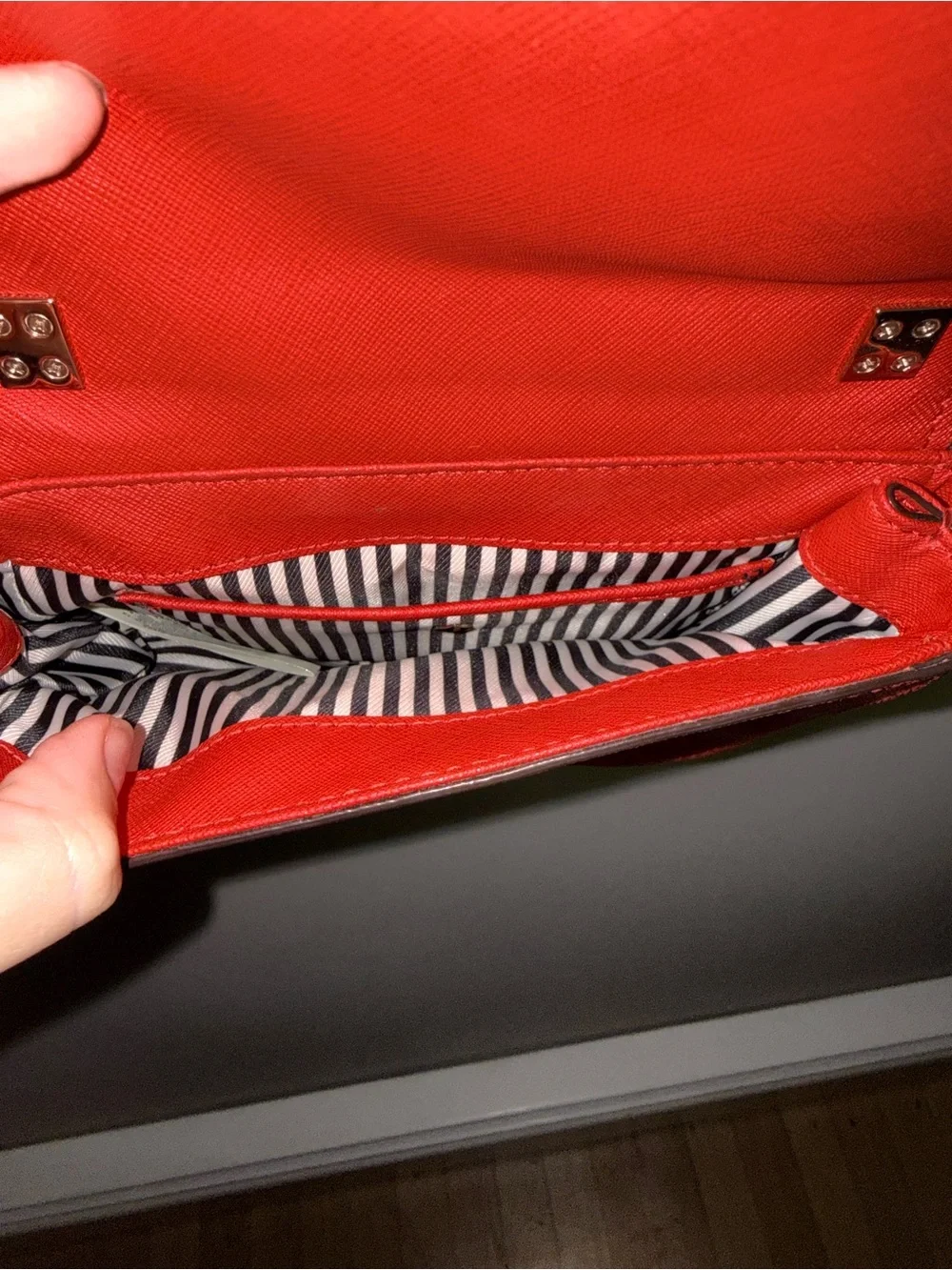 kate spade Red Pebbled Leather Crossbody Saddle Bag
